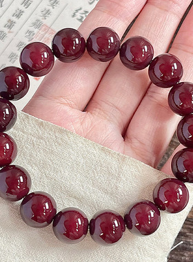 超显白厘子红圆珠手链天然菩提手串单圈女绕指柔文玩佛念珠手盘串
