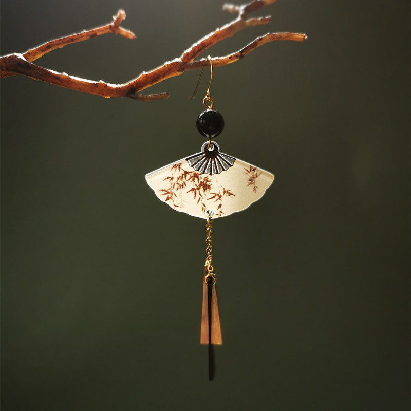 复古风新中式扇形贝壳流苏耳环国潮风无耳洞耳夹坠女2023新款耳饰,饰品/流行首饰/时尚饰品新,耳环,淘宝优惠券,粉丝福利购,淘宝优惠卷