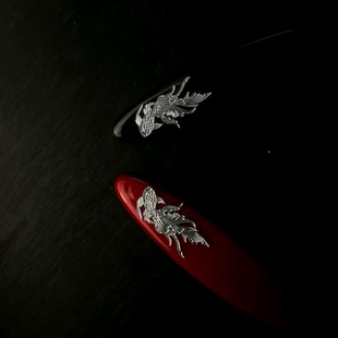 新中式锦鲤发夹国风新年细长椭圆形侧边刘海碎发卡鸭嘴夹旗袍发饰