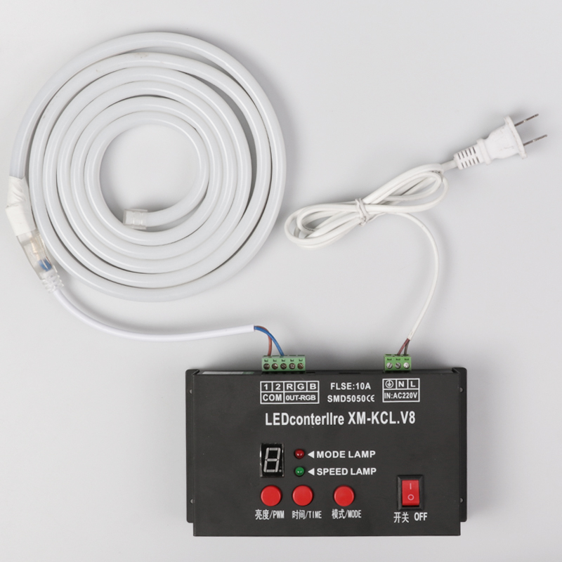 led灯带控制器220V七彩RGB彩灯同步器霓虹灯光控制板调光遥控智能