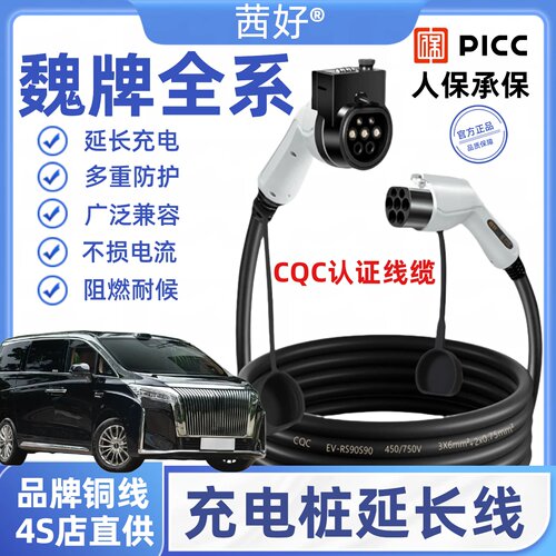 魏牌高山789蓝山摩卡充电桩延长线新能源电动汽车7kw加长充电枪