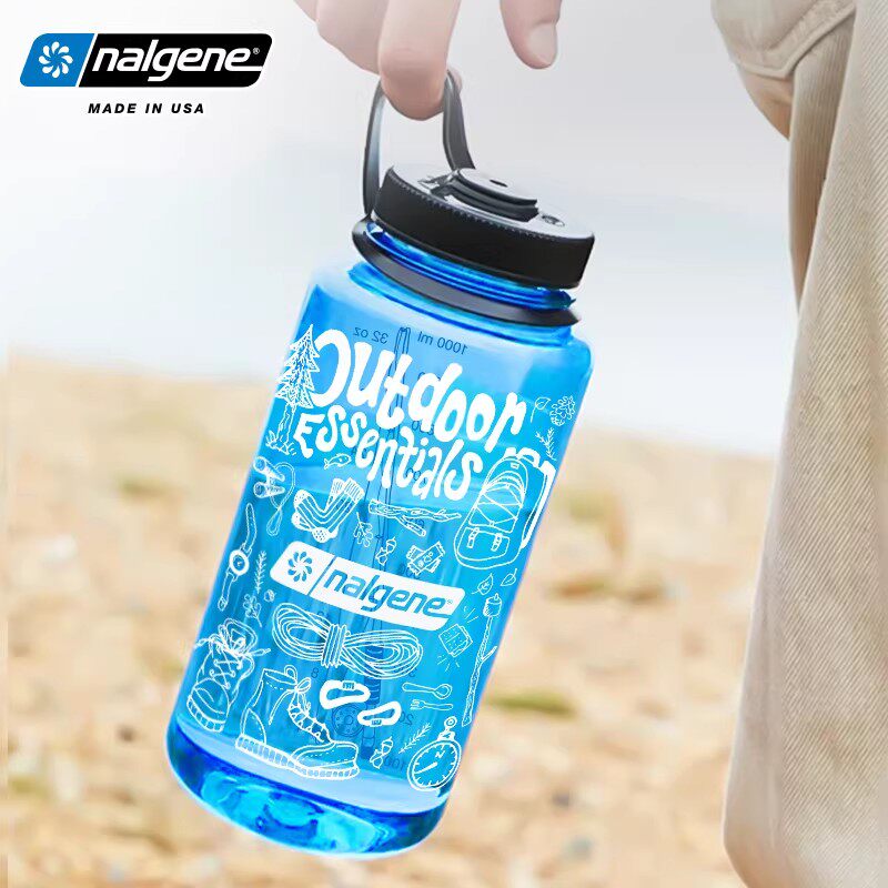 美国Nalgene乐基因1L大容量水壶男便携防摔塑料水杯户外运动水壶