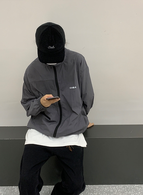 RonnShop日系宽松复古薄款户外登山防晒服冲锋衣