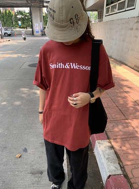 RonnShop日系宽松休闲复古纯棉短袖280gT恤上衣