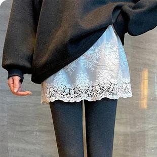 遮屁股打底神器下摆遮屁帘鲨鱼裤 春秋内搭蕾丝裙半身裙女遮臀裙罩