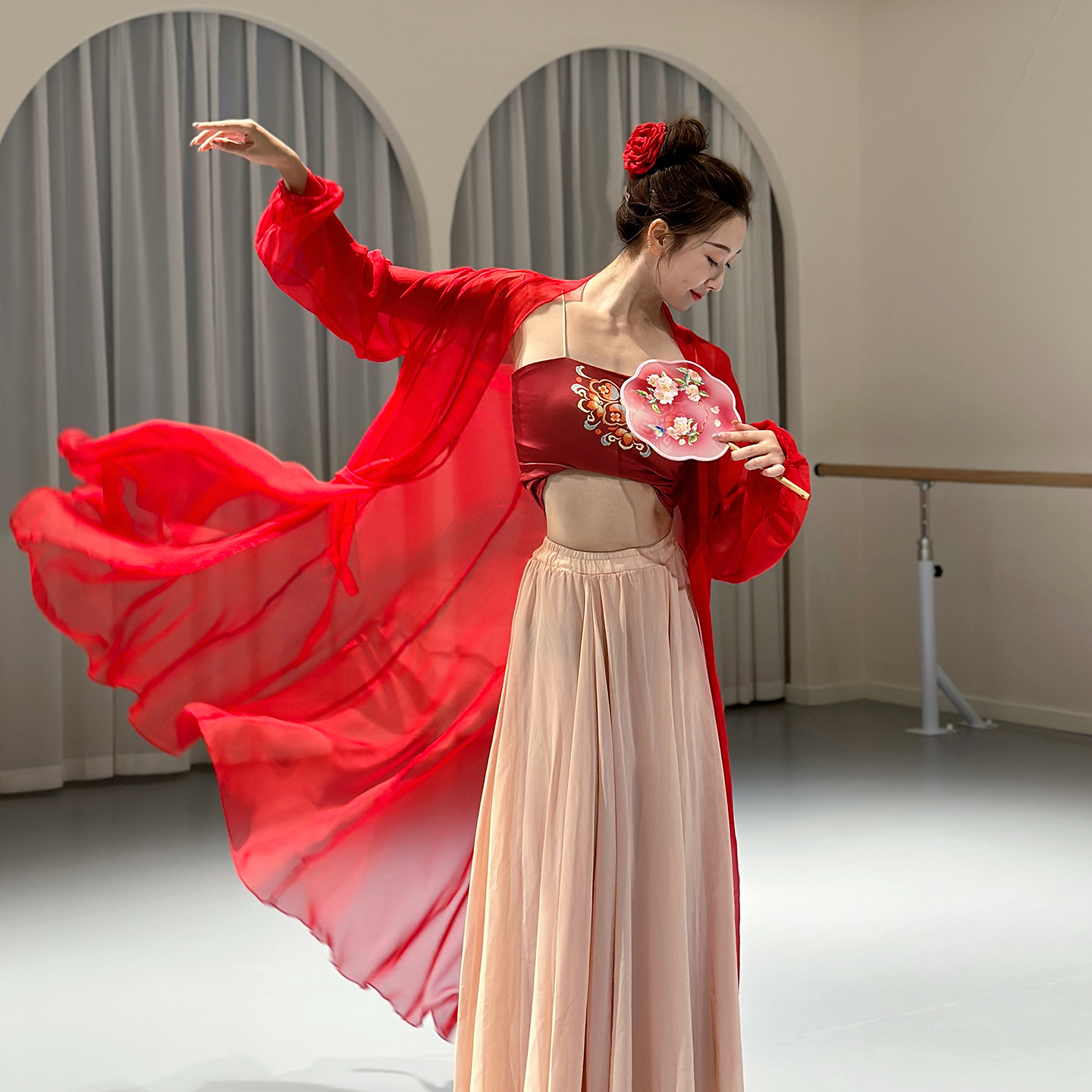 新国风古风中国风古典舞舞蹈服红