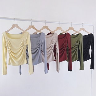 春方领舞蹈服女艺考形体服现代舞古典舞中国舞蹈练功服上衣套指袖