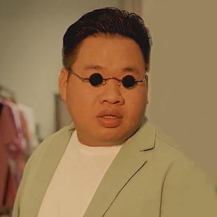高级感圆框太子镜师爷搞笑小镜片太阳眼镜复古 冷少迷你小墨镜男款