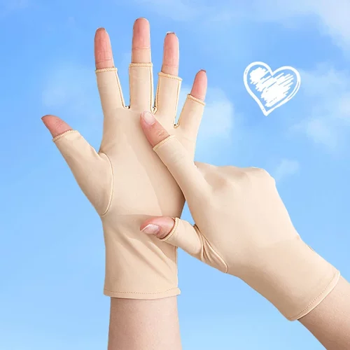 薄款半指手套女士春夏季工作干活