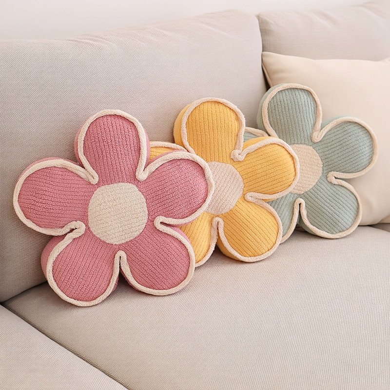 花朵抱枕沙发客厅阳台靠背垫太阳花飘窗靠垫现代轻奢床头垫女靠枕