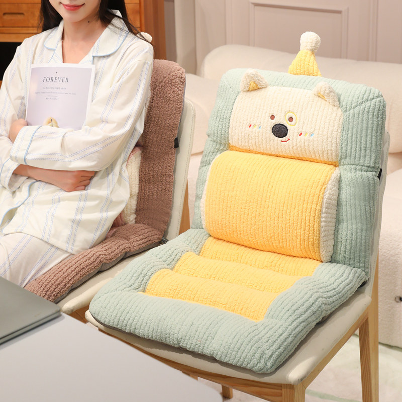 办公室连体坐垫屁垫椅子靠背垫一体学生教室座垫加厚毛绒屁股垫冬,居家布艺,椅垫,淘宝优惠券,粉丝福利购,淘宝优惠卷