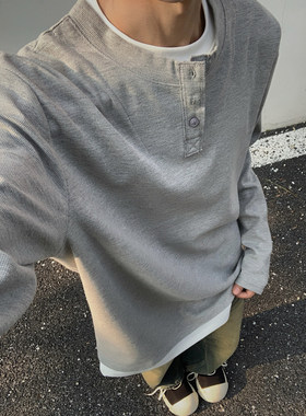 OaOO线上店铺叁佰TTBRO新品FDM线上商店潮流时尚假两件长袖T恤