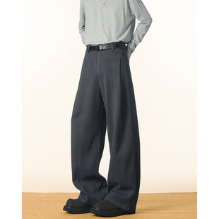 OaOO线上店铺FDM线上商店时尚420g星空呢毛呢宽松小弯刀阔腿裤子