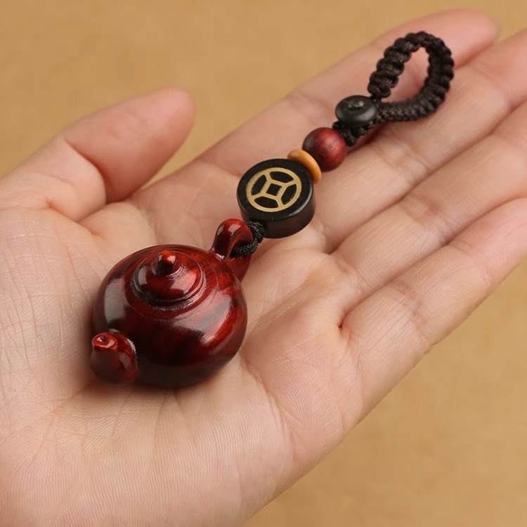 紫檀木把把壶汽车钥匙扣