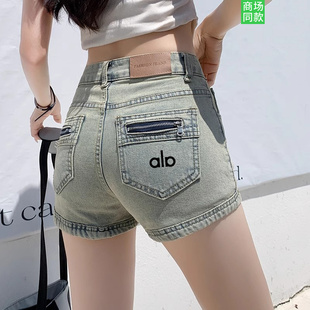 官网奥莱美式复古辣妹修身显瘦女牛仔裤夏季薄款2026新款女孩短裤