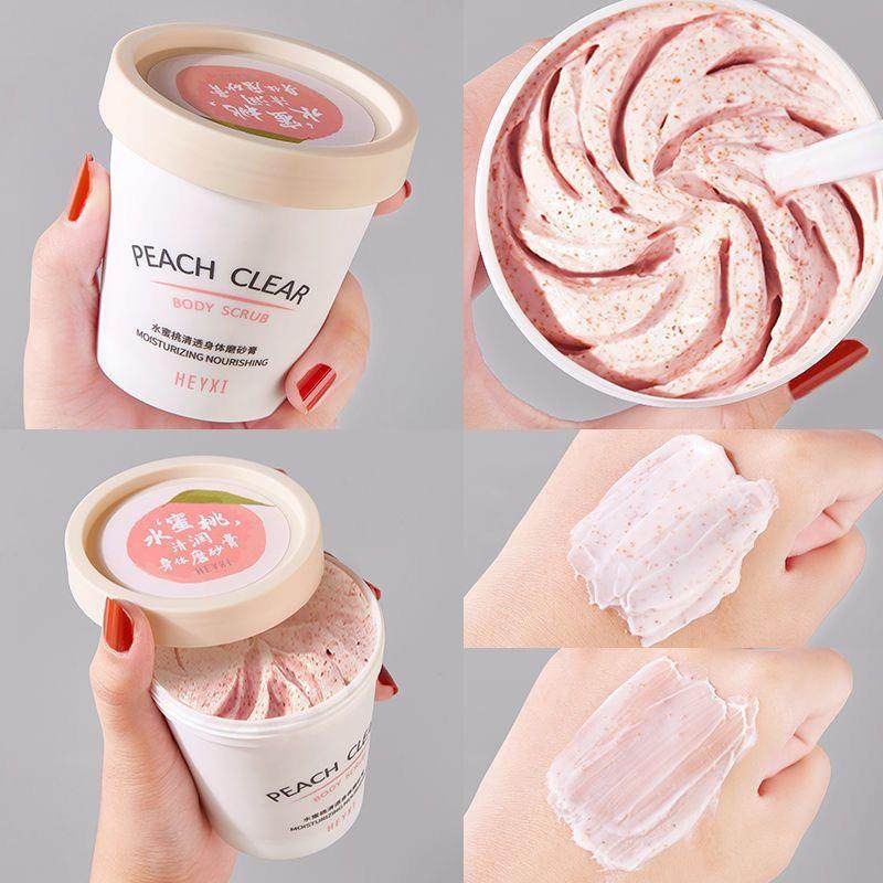 赵露思推荐~蜜桃乳酸菌磨砂膏身体乳全身去角质搓泥宝