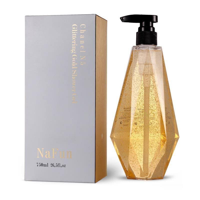英国nafun娜芙妮金光闪闪白黄金沐浴露N5香水滋润保湿持久留香