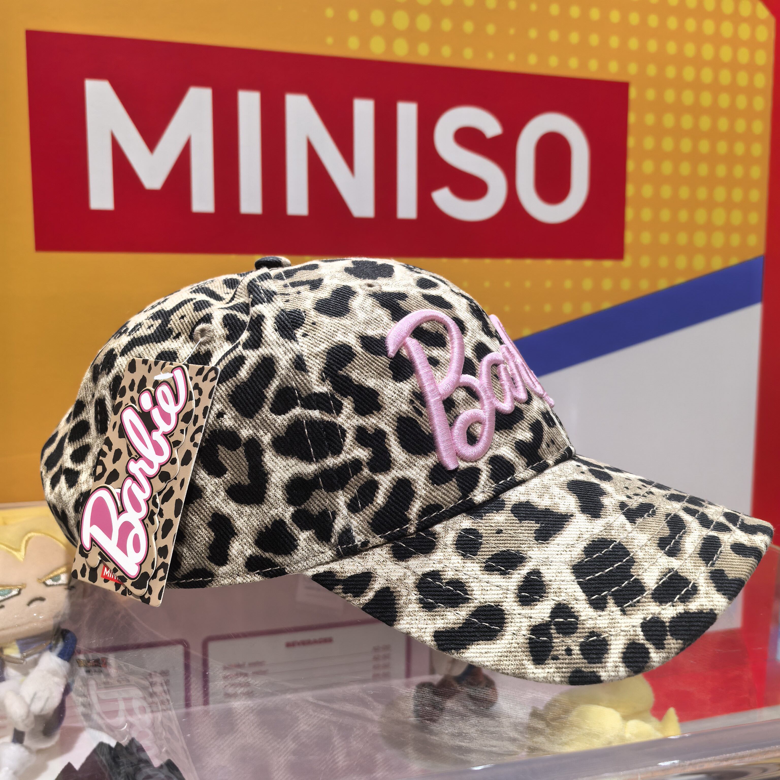 芭比火辣街区系列豹纹时尚棒球帽 名创优品MINISO正品女成人