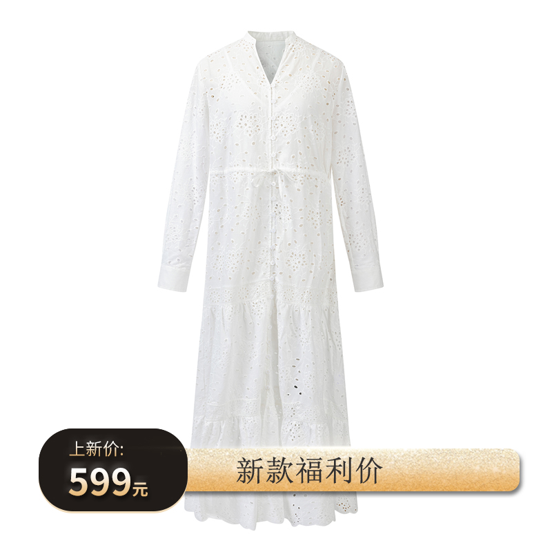 ACDY 【言夏之意】2025新款设计师气质连衣裙女中长款镂空裙子
