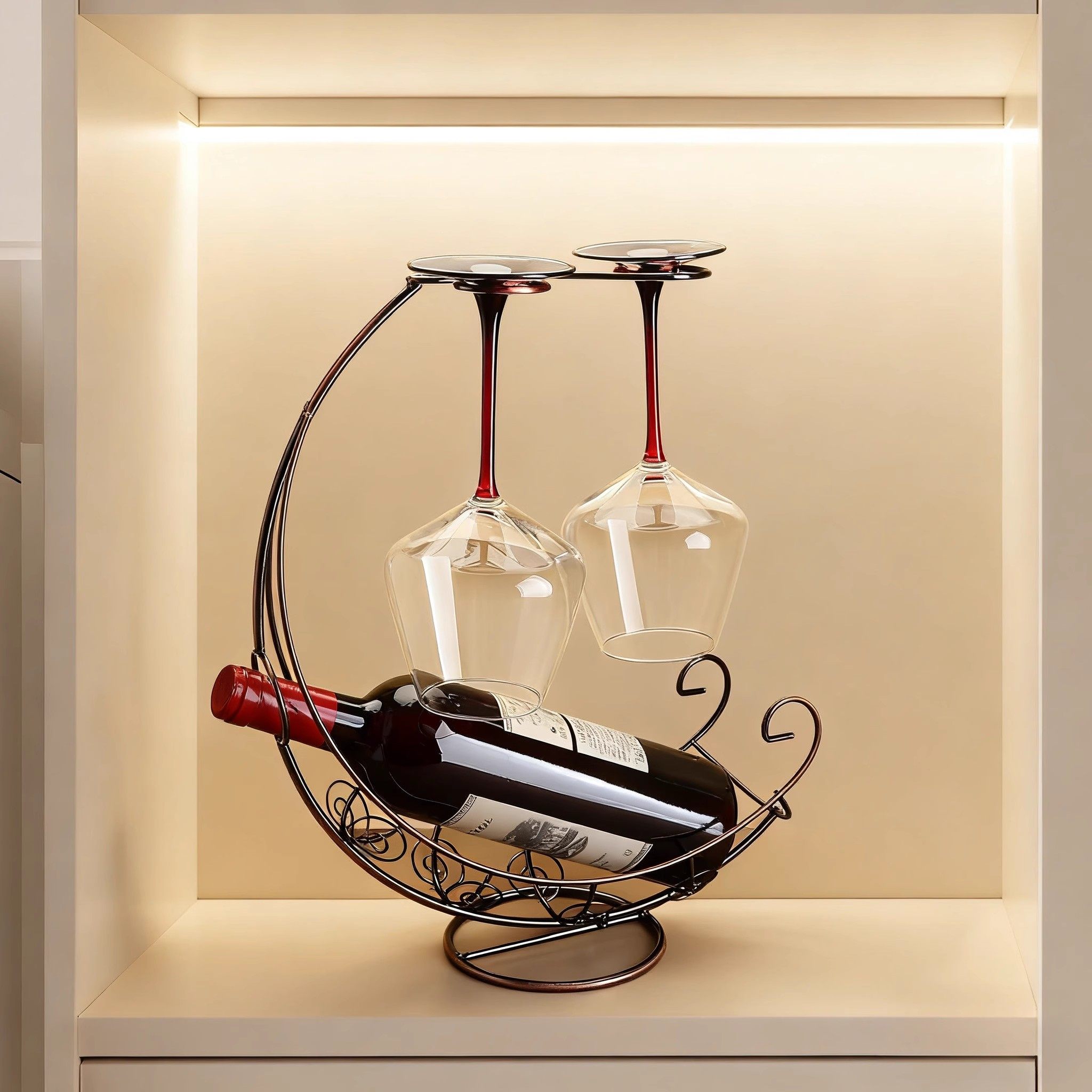 红酒架葡萄酒架送礼酒杯架家用酒柜高脚新款网红创意欧式
