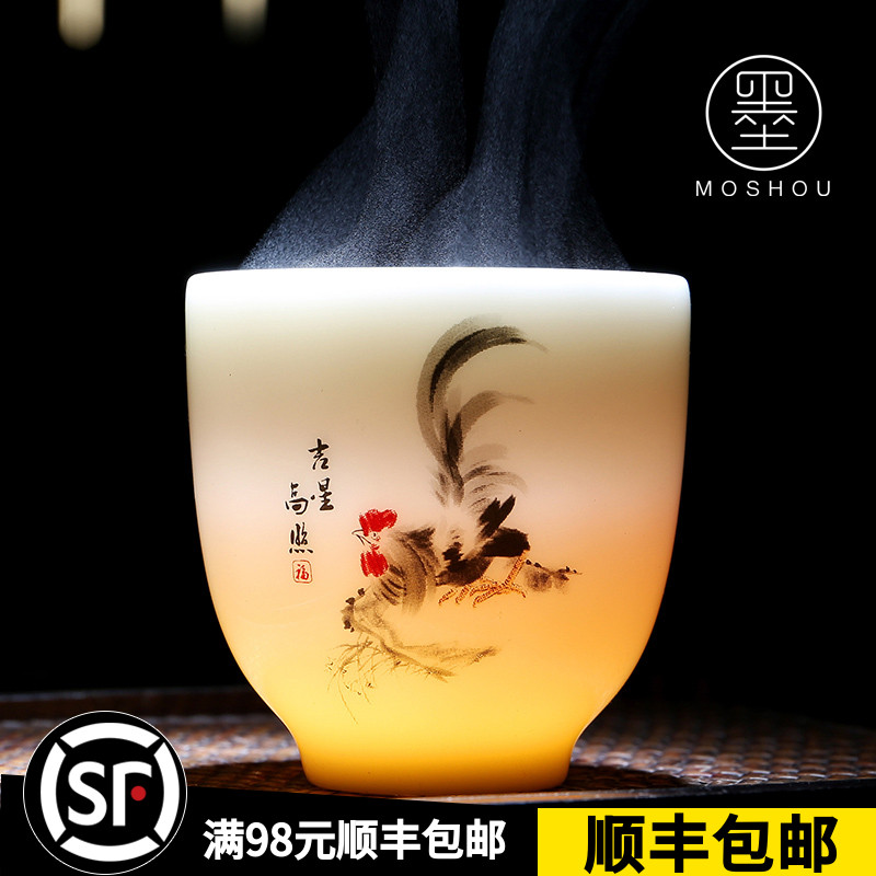 墨守德化白瓷单个鸡缸杯