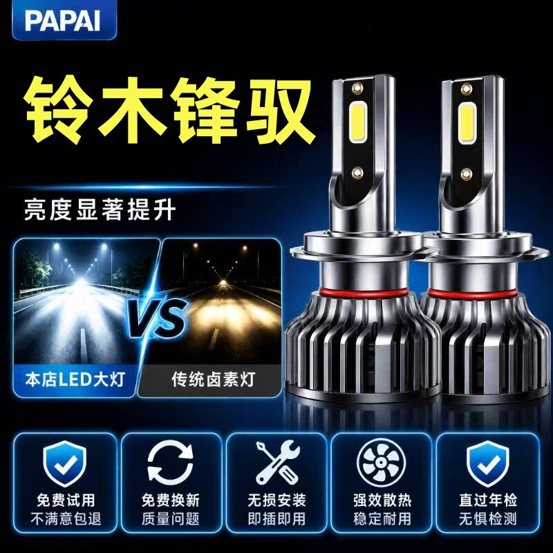 适用14-15款铃木锋驭led大灯改装远近光一体雾灯激光透镜汽车灯泡