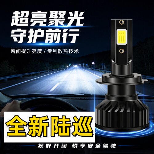 适用23-24款全新陆巡LC76大灯led灯泡改装配件前车灯超亮近光LC78