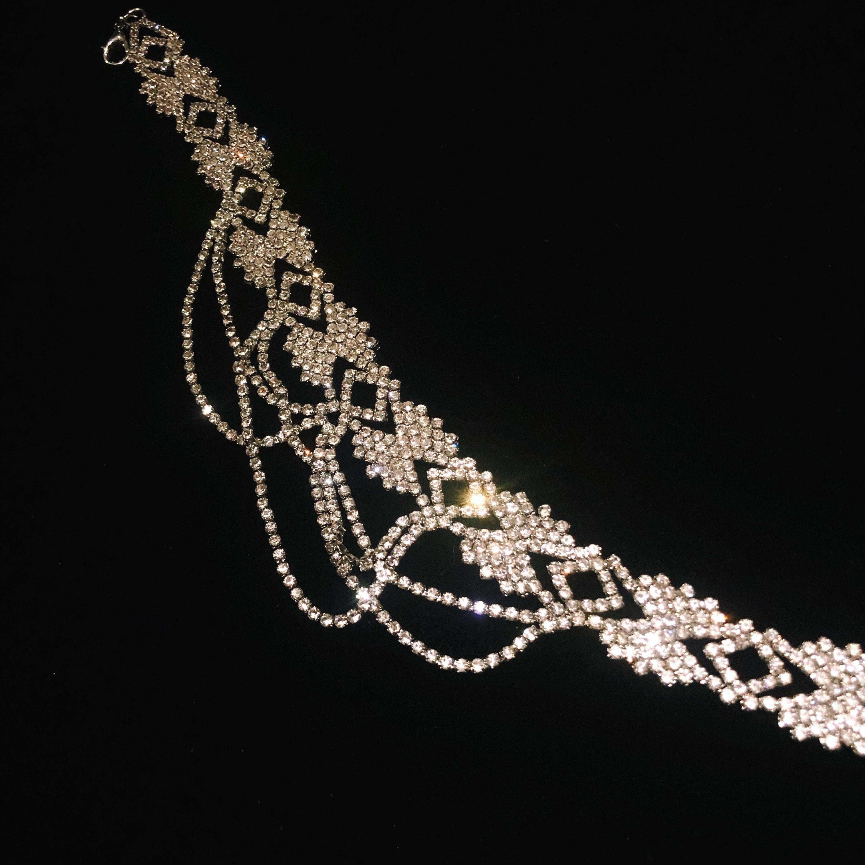 brnt 优质蹦迪勾魂chocker欧美风闪钻性感流苏项链辣妹锁骨链