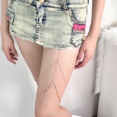 y2k甜酷辣妹腿环装 BRNT 小众设计朋克风星星流苏腿链百搭个性 饰链