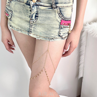 小众设计朋克风星星流苏腿链