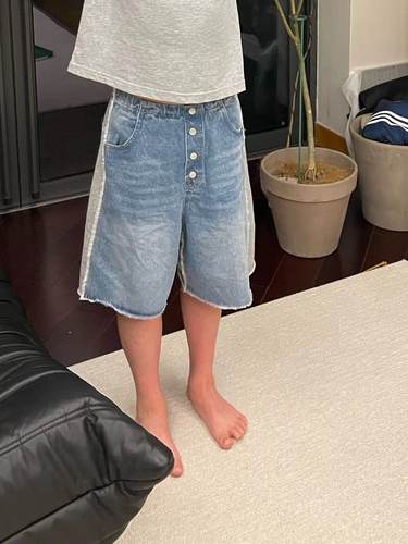 儿童牛仔5分短裤运动裤亲子款