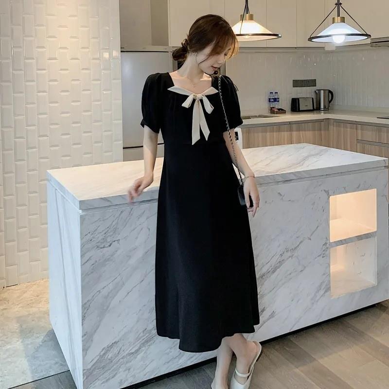 大码女装2025新款夏季胖mm气质显瘦遮肚子短袖中长款短袖连衣裙子