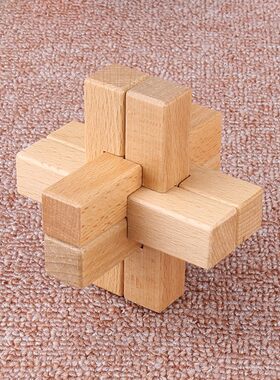 六通六根成人木制益智古典玩具 孔明锁鲁班锁大号孔明锁约10cm