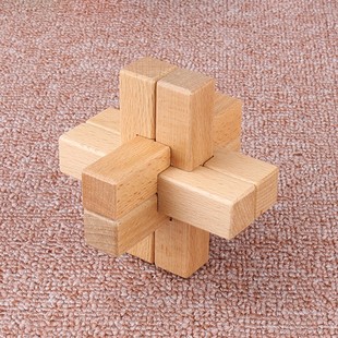 六通六根成人木制益智古典玩具 孔明锁鲁班锁大号孔明锁约10cm