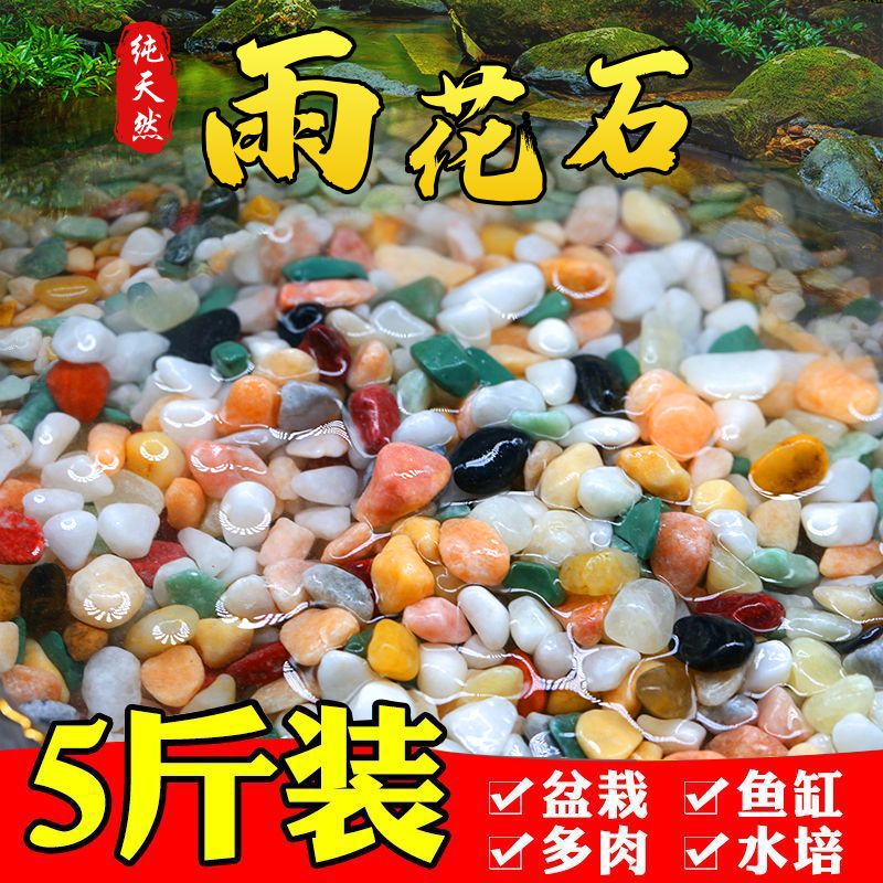 鱼缸底砂造景雨花石彩石子铺底石