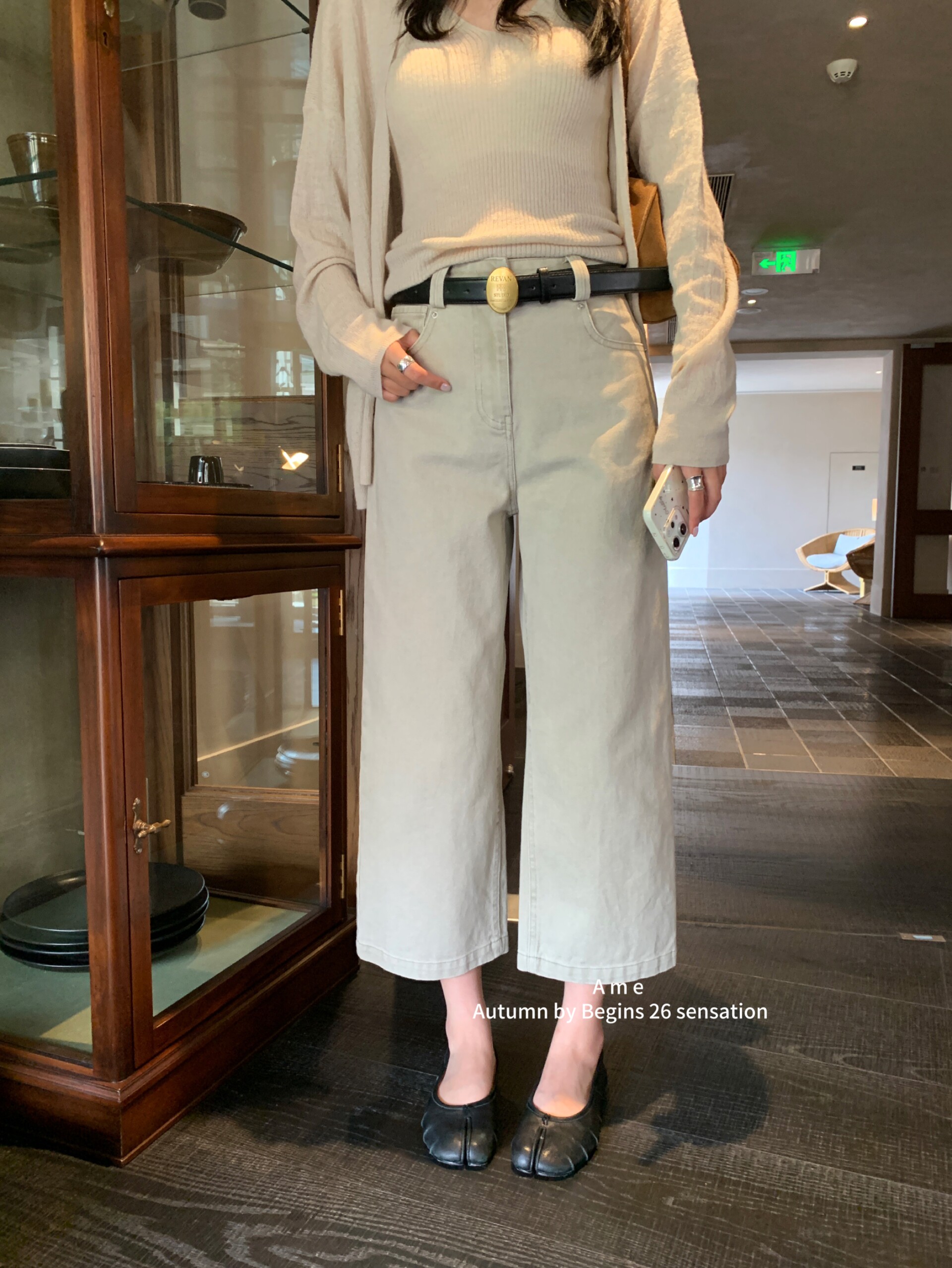 AME2026早秋韩版高品质配皮带百搭牛仔裤女修身显瘦九分裤休闲裤