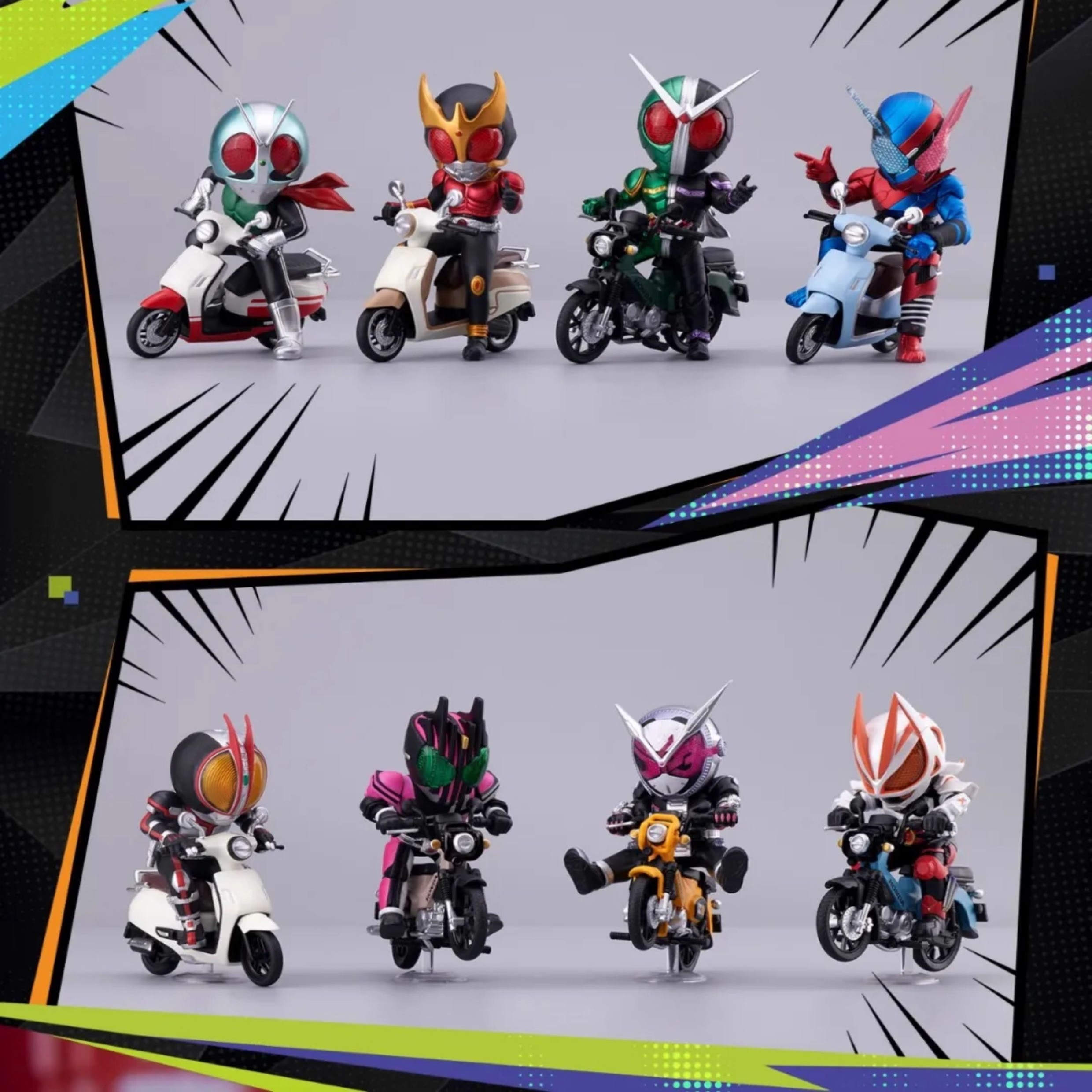 正版万代BNFIGURE 假面骑士×HONDA系列联名本田摩托车模玩 Q盲盒