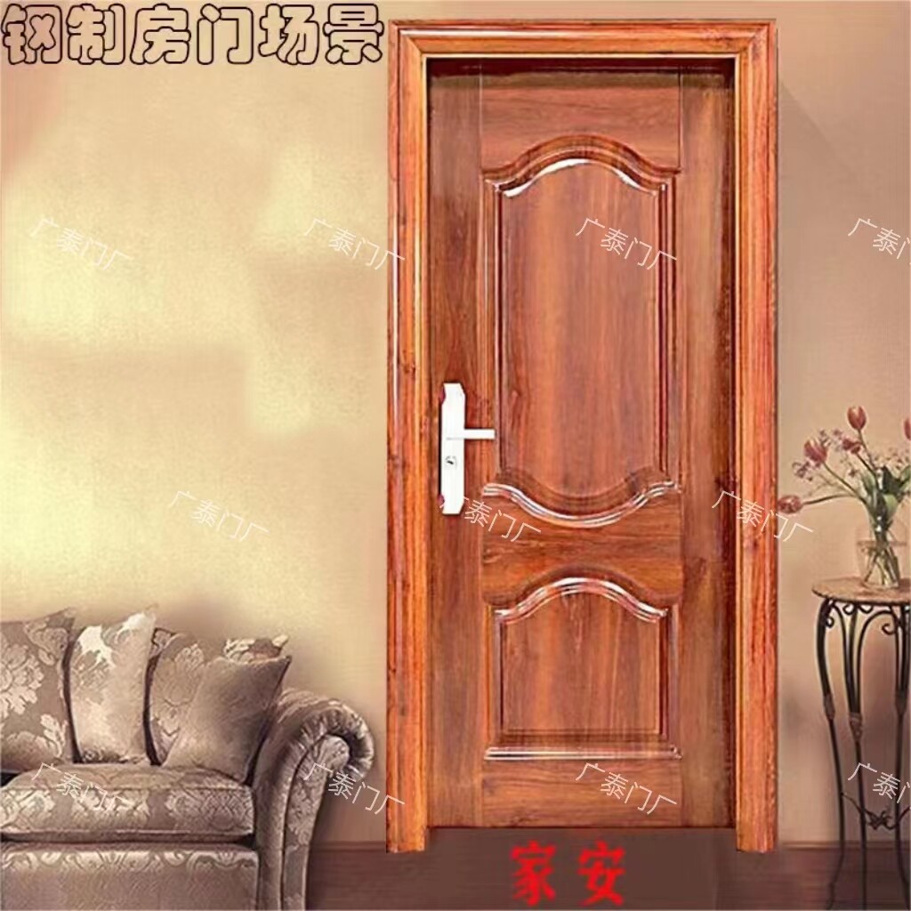 锌合金烤漆钢制门室内门全套一整套门房间卧室门简易工程门防晒门