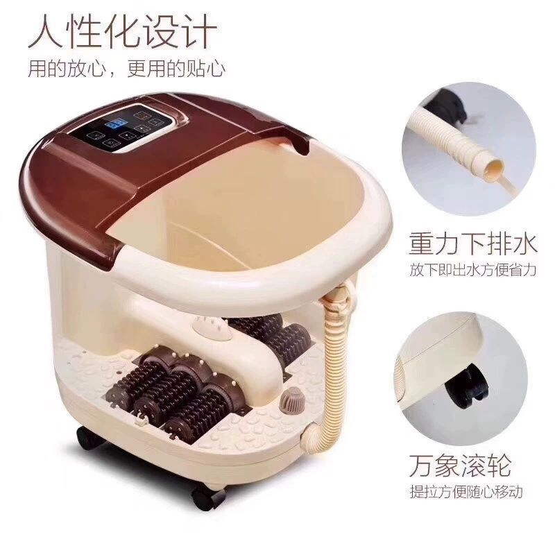 泡脚桶全自动加热恒温洗脚盆家用电动按摩小型泡脚洗脚深电动滚轮