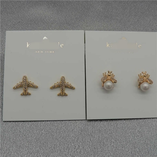 饰品厂家直销精美设计欧美优雅西洋小众靓丽黄铜锆石耳钉NB20