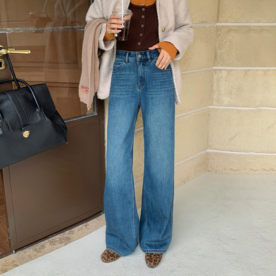 【保暖神裤】磨毛加绒直筒牛仔裤