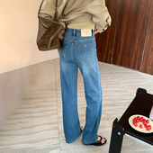 四面弹高腰牛仔裤 CKLY66881斯卡洛依窄版 新款 女2026年春季 直筒裤