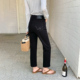 CKLY2857斯卡洛依黑色九分烟管裤 女2026春小个子四面弹直筒牛仔裤