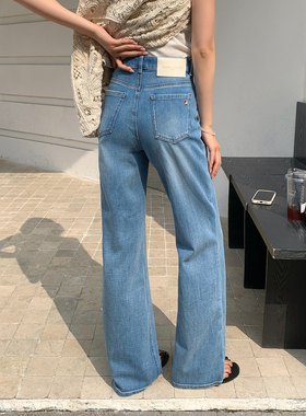 CKLY2898斯卡洛依窄版直筒牛仔裤女2026夏季高腰显瘦通勤拖地裤子