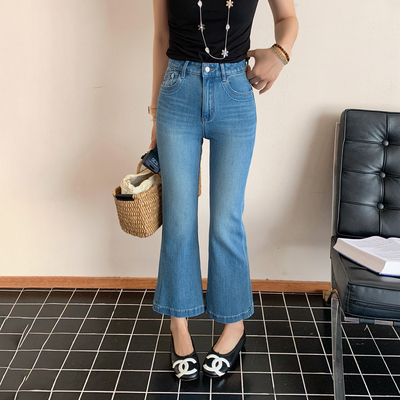 【九分微喇裤】小个子高腰四面弹