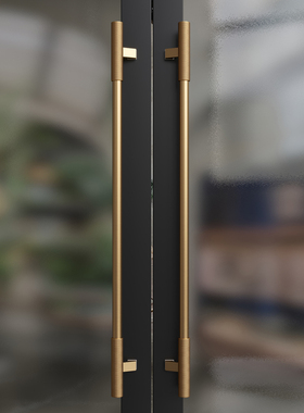 极简玻璃门拉手轻奢酒店民宿个性创意有框推拉中式实木门把手侧装