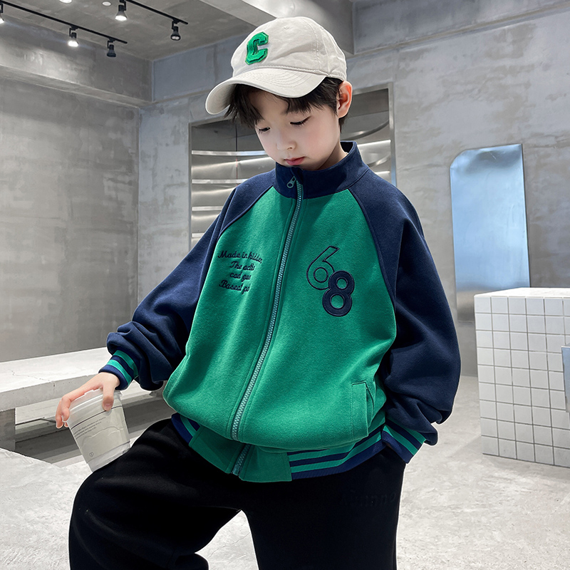 儿童装男童春秋季外套2025新款棒球服中大童男孩夹克休闲春季上衣