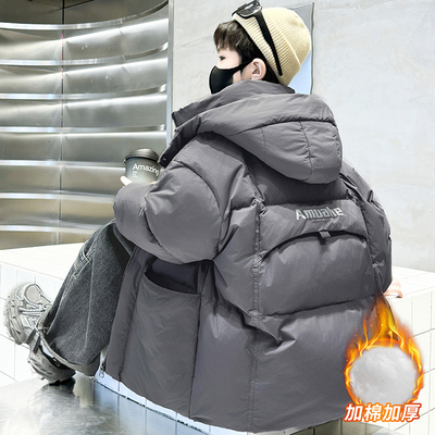 男童冬装连帽外套中大童棉衣棉服