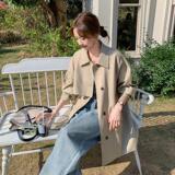 3959-P155-k238（包）单排扣短款风衣外套2026春季新款，女装风衣，2C033