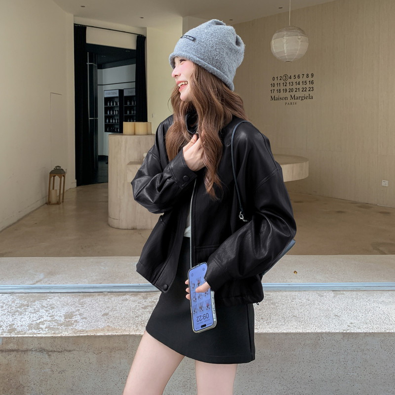 3995-P160-K238两色皮衣短款2026春季,女装皮衣,2C033
